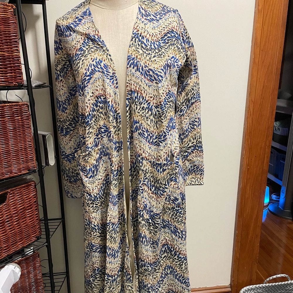 Lularoe Sarah nwt lined chevron pattern long cardigan sweater pockets sale